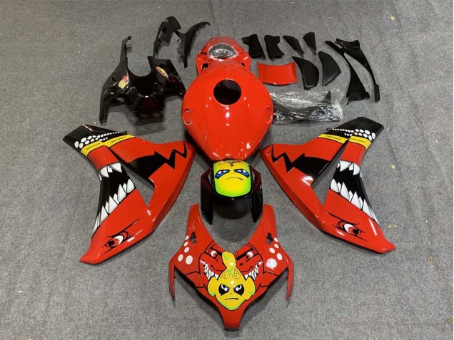 2008-2011 Honda CBR1000RR Motorcycle Fairings - Red Yellow Glossy Black Shark