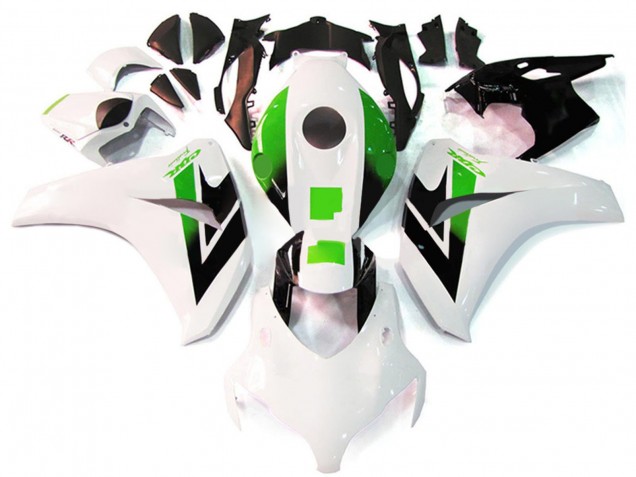 2008-2011 Honda CBR1000RR Motorcycle Fairing - White Green Glossy Black
