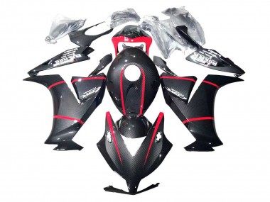 2012-2016 Honda CBR1000RR Motorcycle Fairings - Black Carbon Fiber Red