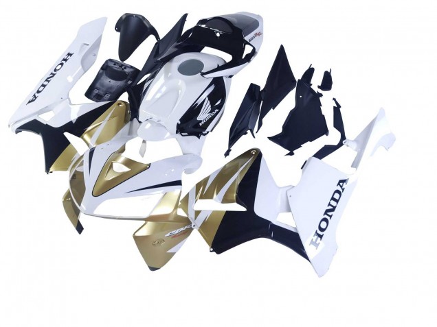 2005-2006 Honda CBR600RR Motorcycle Fairings - Gold White Black