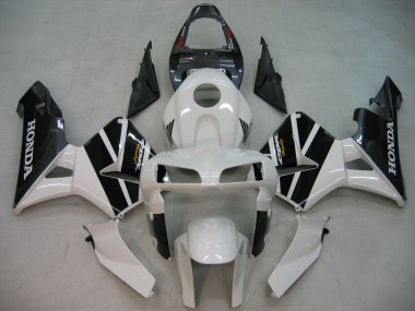 2005-2006 Honda CBR600RR Motorcycle Fairings - Black White Racing