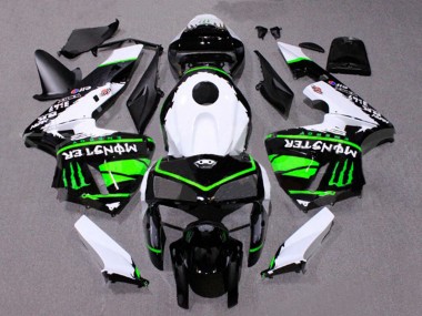 2005-2006 Honda CBR600RR Motorcycle Fairings - White Black Green Monster