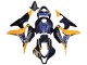 2007-2008 Honda CBR600RR Motorcycle Fairings - Orange Dark Blue Trick Star 06