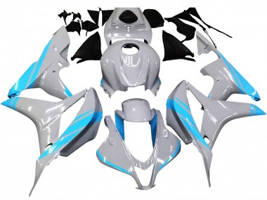 2007-2008 Honda CBR600RR Motorcycle Fairings - Glossy Grey Light Blue