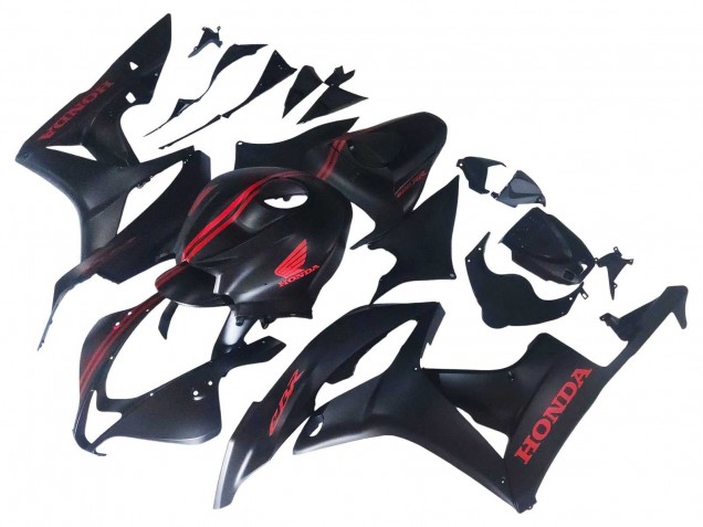 2007-2008 Honda CBR600RR Motorcycle Fairings - Matte Black Red