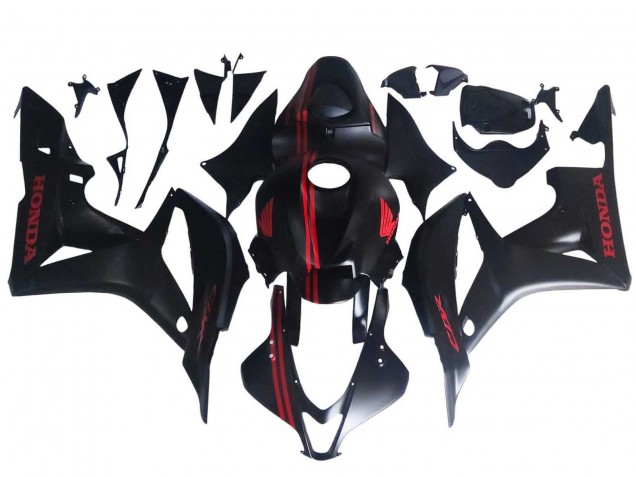 2007-2008 Honda CBR600RR Motorcycle Fairings - Matte Black Red