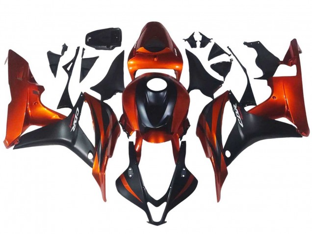 2007-2008 Honda CBR600RR Motorcycle Fairing - Orange Matte Black