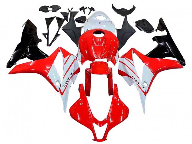 2007-2008 Honda CBR600RR Motorcycle Fairing - White Red Glossy Black