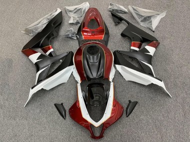 2007-2008 Honda CBR600RR Motorcycle Fairings - White Red Matte Black