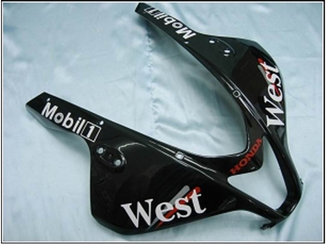2007-2008 Honda CBR600RR Motorcycle Fairings - Glossy Black White West