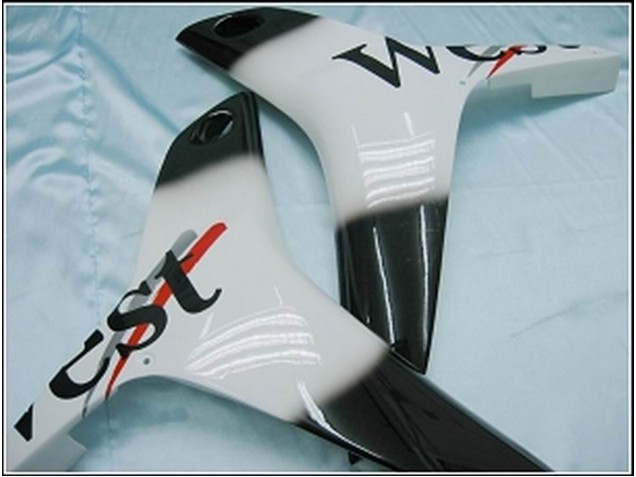 2007-2008 Honda CBR600RR Motorcycle Fairings - Glossy Black White West