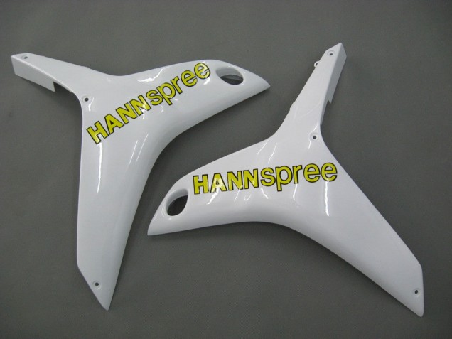2007-2008 Honda CBR600RR Motorcycle Fairings - White Green Yellow Glossy Black Hannspree