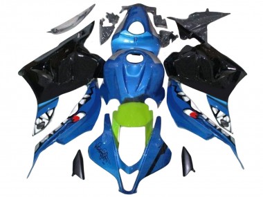 2009-2012 Honda CBR600RR Motorcycle Fairings - Blue Green Glossy Black Shark