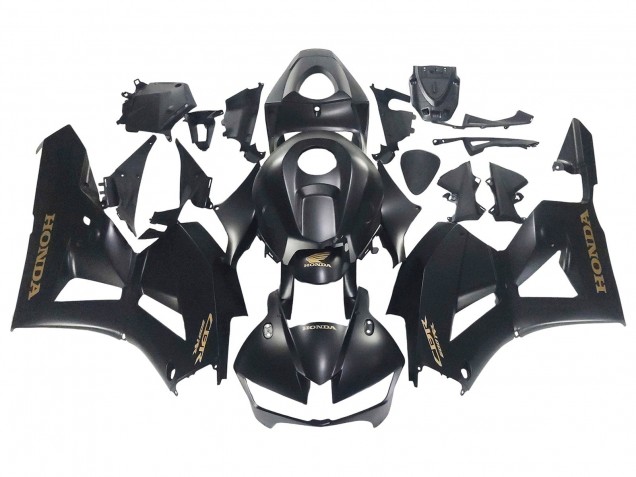 2013-2023 Honda CBR600RR Motorcycle Fairings - Matte Black Gold Decals