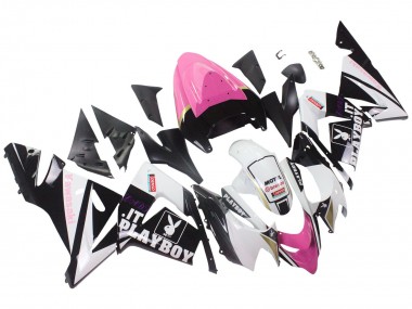 2004-2005 Kawasaki ZX10R Motorcycle Fairings - Black Pink White Playboy Motul