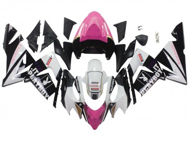 2004-2005 Kawasaki ZX10R Motorcycle Fairings - Black Pink White Playboy Motul
