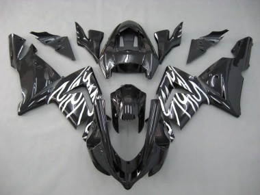 2004-2005 Kawasaki ZX10R Motorcycle Fairings - Black White
