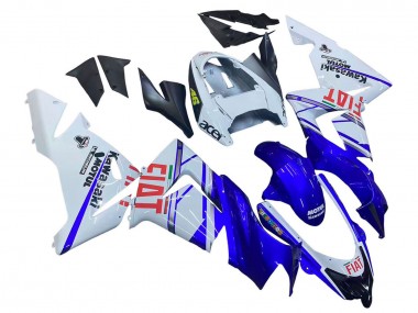 2004-2005 Kawasaki ZX10R Motorcycle Fairings - Glossy Blue White Fiat Motul