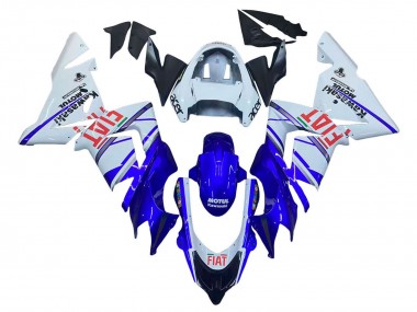 2004-2005 Kawasaki ZX10R Motorcycle Fairings - Glossy Blue White Fiat Motul