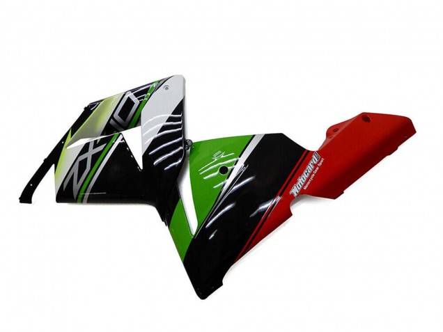 2004-2005 Kawasaki ZX10R Motorcycle Fairings - White Black Green Elf