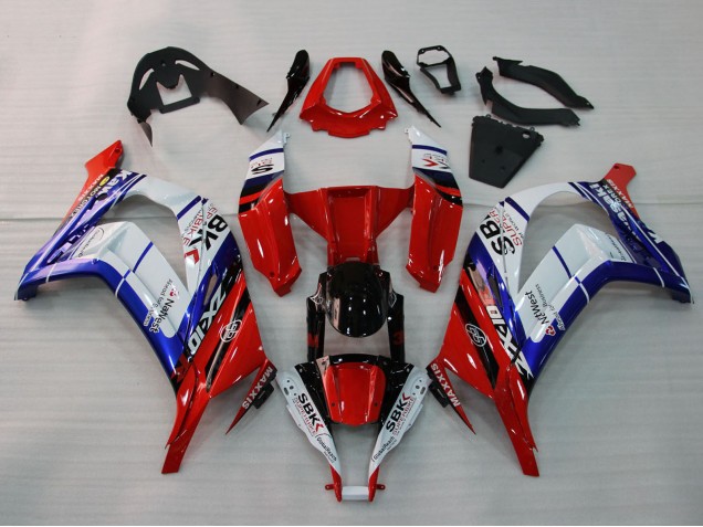 2011-2015 Kawasaki ZX10R Motorcycle Fairings - White Blue Red Black SBK Maxxis