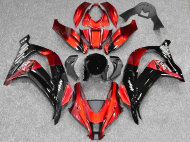 2016-2020 Kawasaki ZX10R Motorcycle Fairings - Red Glossy Black