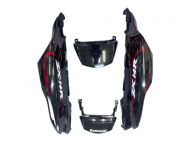 2006-2011 Kawasaki ZX14R ZZR1400 Motorcycle Fairing Kits - Glossy Black Red Flame