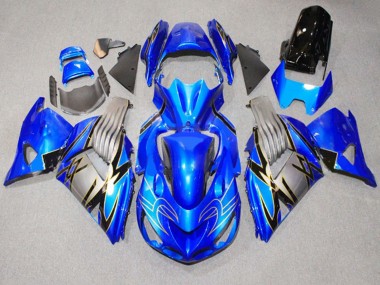 2006-2011 Kawasaki ZX14R ZZR1400 Motorcycle Fairings - Blue Grey