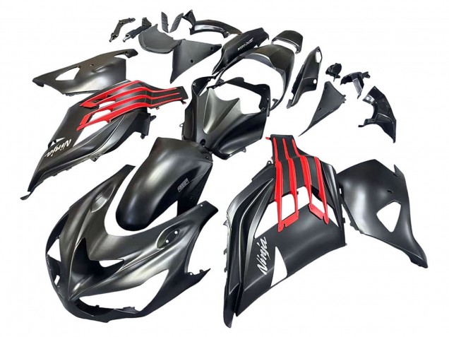2012-2024 Matte Black Red White Ninja Kawasaki ZX14R ZZR1400 Motorcycle Fairings