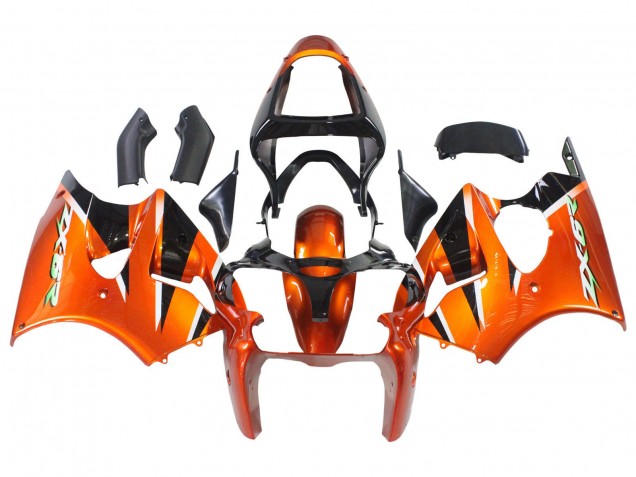 2000-2002 Kawasaki ZX6R Motorcycle Fairings - Orange Black