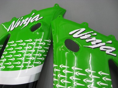 2003-2004 Kawasaki ZX6R Motorcycle Fairings - Green White Black Elf Bridgestone