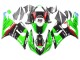 2005-2006 Kawasaki ZX6R Motorcycle Fairings - Green Red Black Elf 66