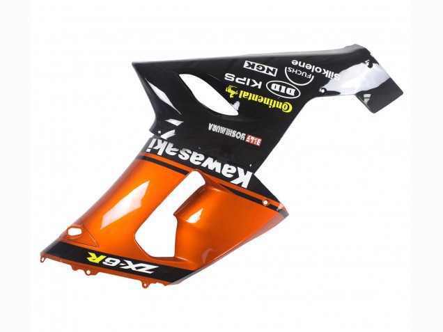 2005-2006 Kawasaki ZX6R Motorcycle Fairing - Orange Black