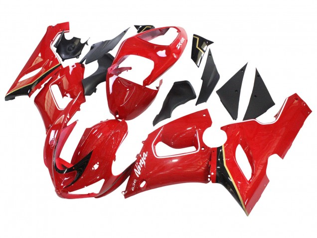 2005-2006 Kawasaki ZX6R Motorcycle Fairings - Red Yellow Black