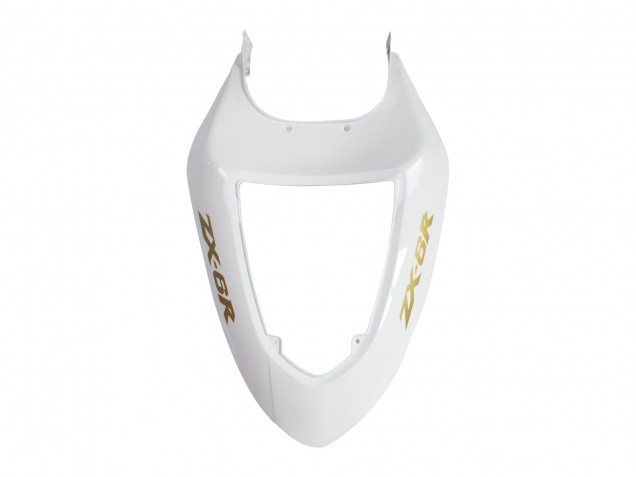 2005-2006 Kawasaki ZX6R Motorcycle Fairings - White Black Gold Ninja