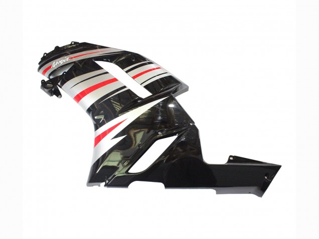 2007-2008 Kawasaki ZX6R Motorcycle Fairings - Black Silver Red Ninja