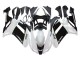 2007-2008 Kawasaki ZX6R Motorcycle Fairings - Black White Ninja