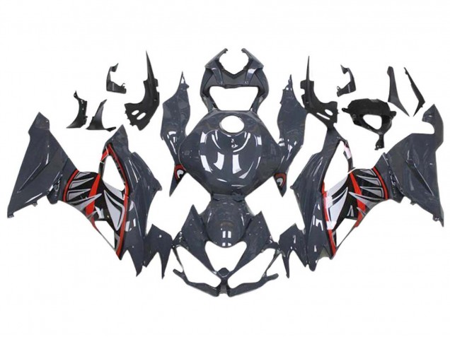 2019-2022 Kawasaki ZX6R Motorcycle Fairings - Nardo Grey Red White Shark