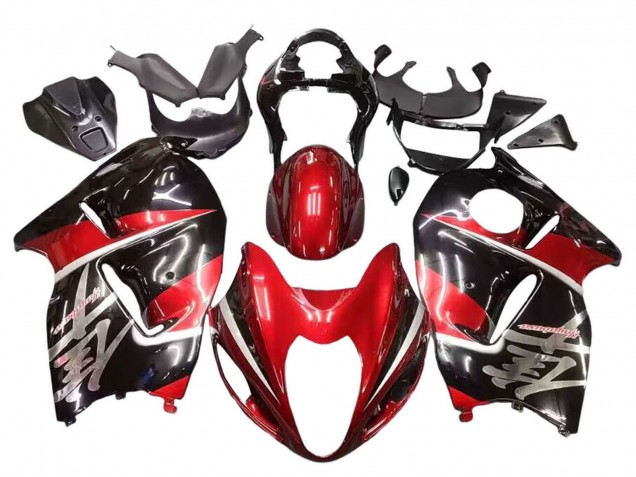 1996-2007 Suzuki GSXR 1300 Hayabusa Motorcycle Fairings - Red Glossy Black Hayabusa
