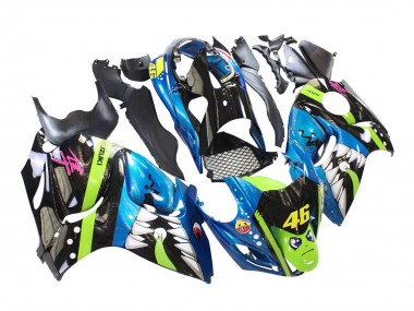 2008-2020 Blue Green Black Shark 46 Suzuki GSXR 1300 Hayabusa Motorcycle Fairings