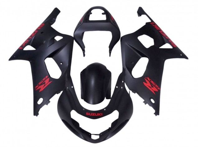 2001-2003 Suzuki GSXR 600 / GSXR 750 Motorcycle Fairings - Matte Black Red