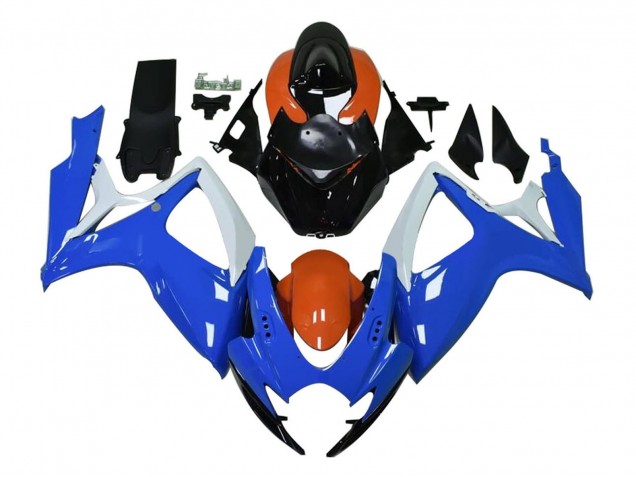 2004-2005 Suzuki GSXR 600 / GSXR 750 Motorcycle Fairings - White Blue Orange Black