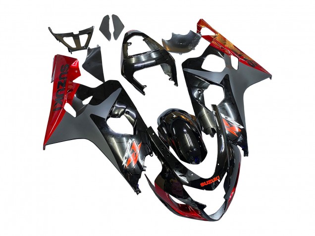 2004-2005 Suzuki GSXR 600 / GSXR 750 Motorcycle Fairings - Black Grey Red