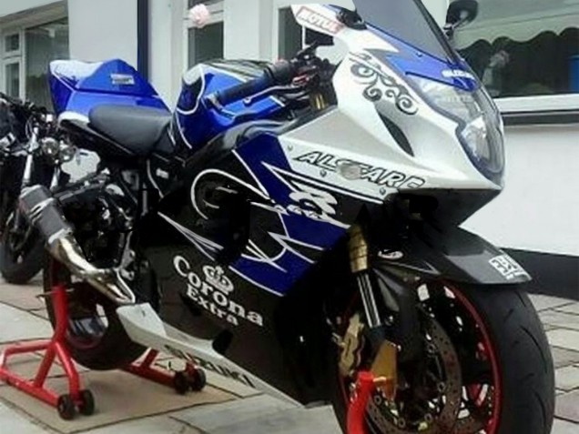 2004-2005 Suzuki GSXR 600 / GSXR 750 Motorcycle Fairing - White Blue Black Corona Motul