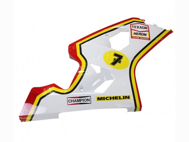 2004-2005 Suzuki GSXR 600 / GSXR 750 Motorcycle Fairings - White Red Yellow Michelin Texaon Heron 7