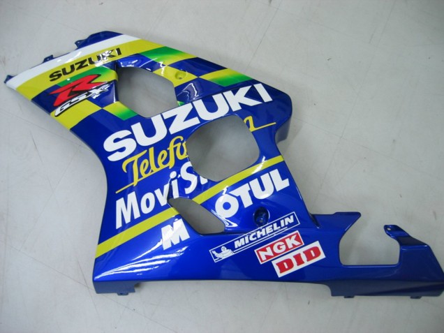 2004-2005 Blue White Yellow Green Telefonica Motul MoviStar Suzuki GSXR 600 / GSXR 750 Motorcycle Fairings