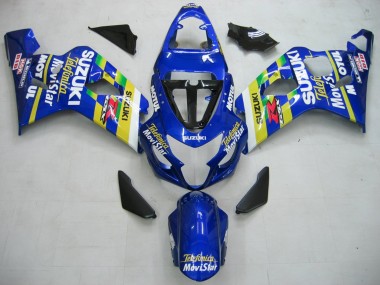 2004-2005 Blue White Yellow Green Telefonica Motul MoviStar Suzuki GSXR 600 / GSXR 750 Motorcycle Fairings