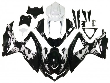 2006-2007 Suzuki GSXR 600 / GSXR 750 Motorcycle Fairings - Glossy Black White
