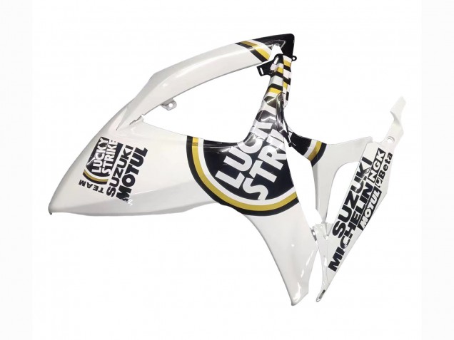 2006-2007 Suzuki GSXR 600 / GSXR 750 Motorcycle Fairings - White Black Lucky Strike Motul