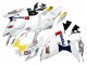 2006-2007 Suzuki GSXR 600 / GSXR 750 Motorcycle Fairings - White Red Yellow Motul